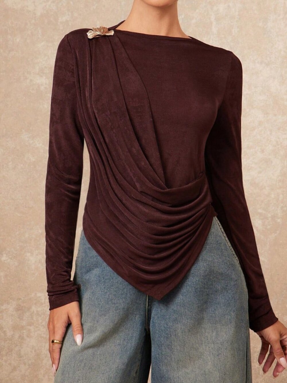 Coffee Brown Casual Women's T-Shirt